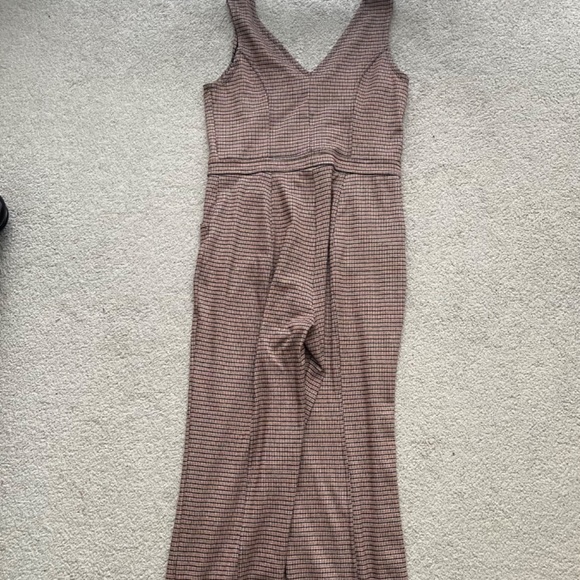 Retro Inspired Brown and Black Zip Up Jumpsuit — Size Large - Picture 3 of 4